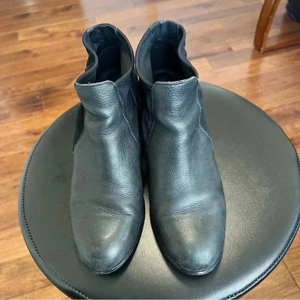 EILEEN FISHER Black Block Heel Booties size 7/5